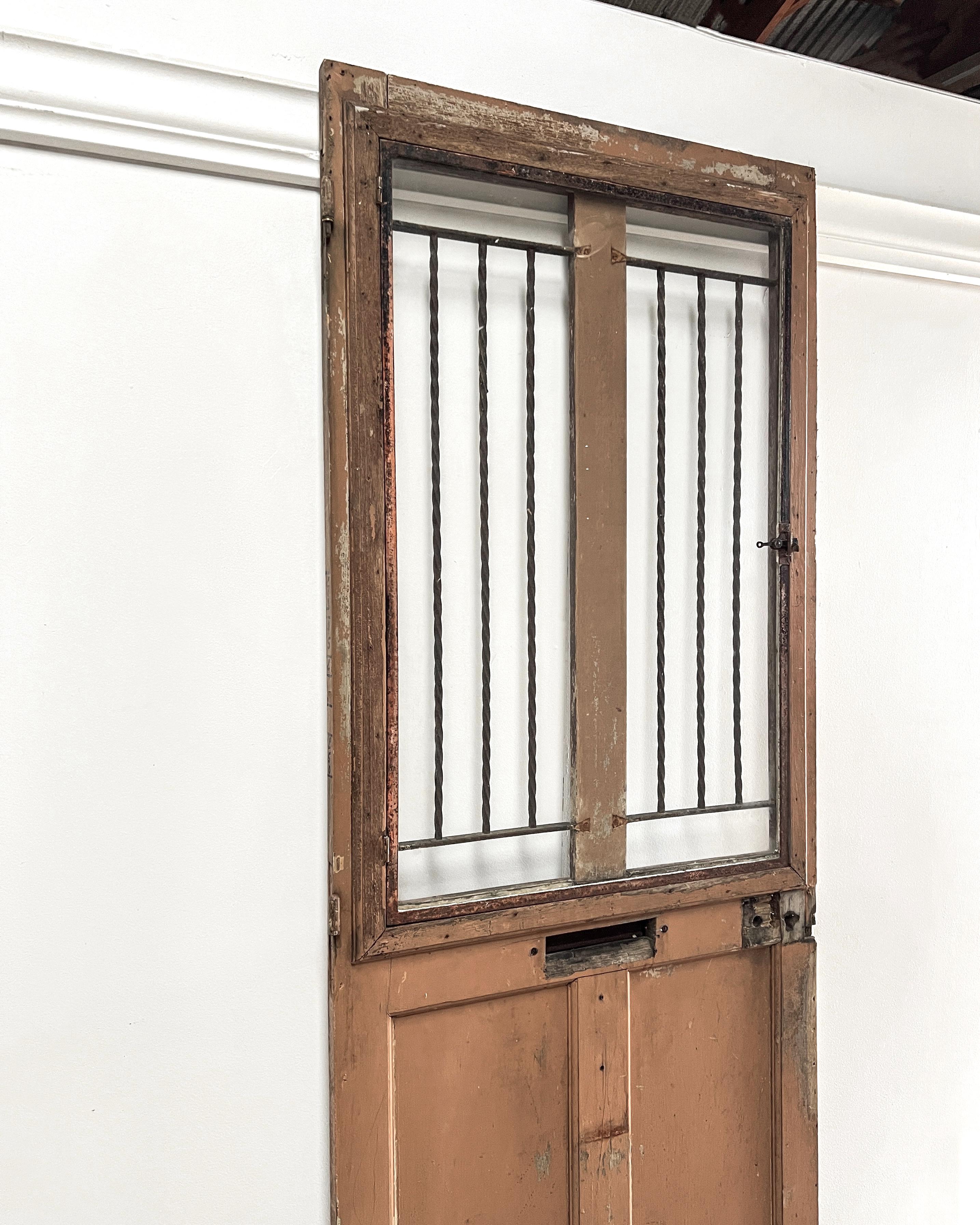 19th Century French Exterior Door with Iron Grille 7