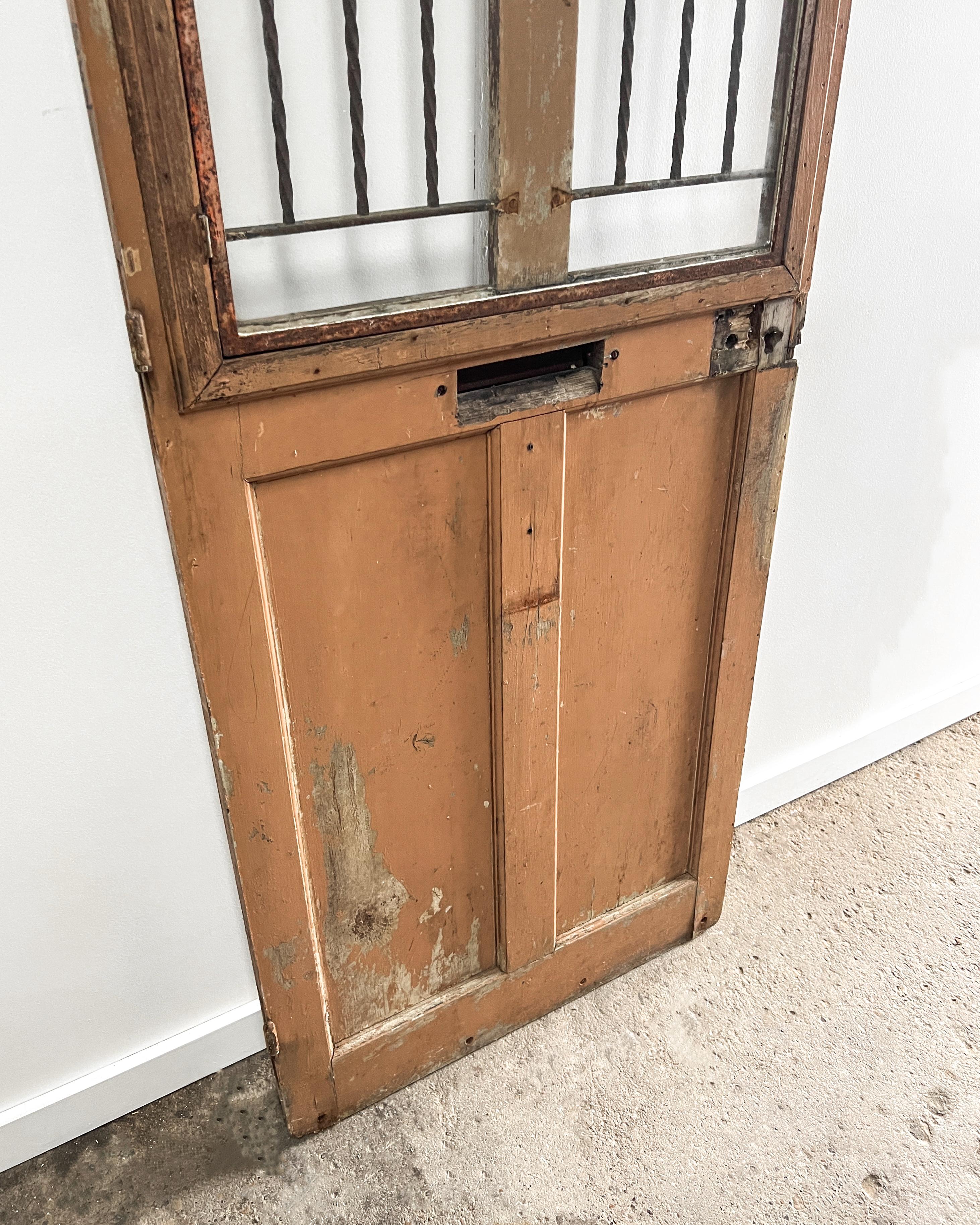 19th Century French Exterior Door with Iron Grille 9