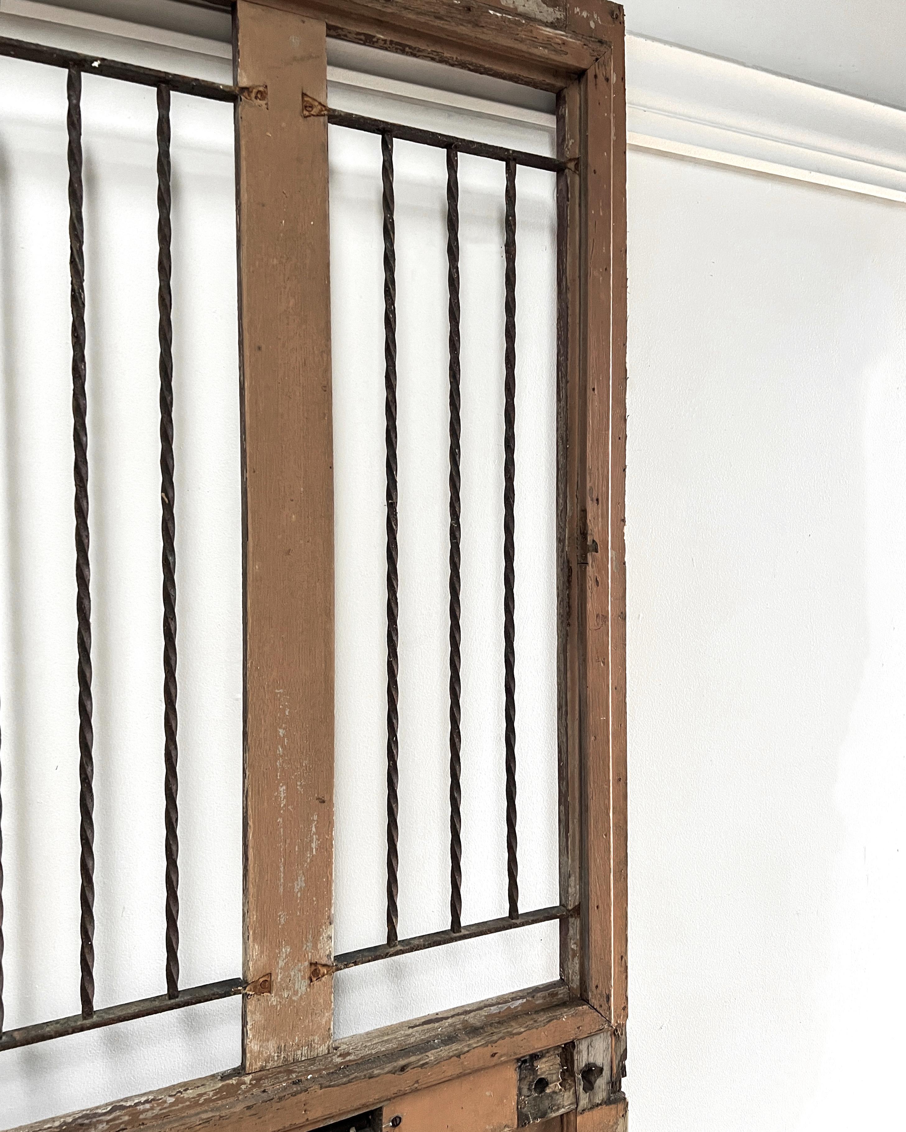 19th Century French Exterior Door with Iron Grille 14