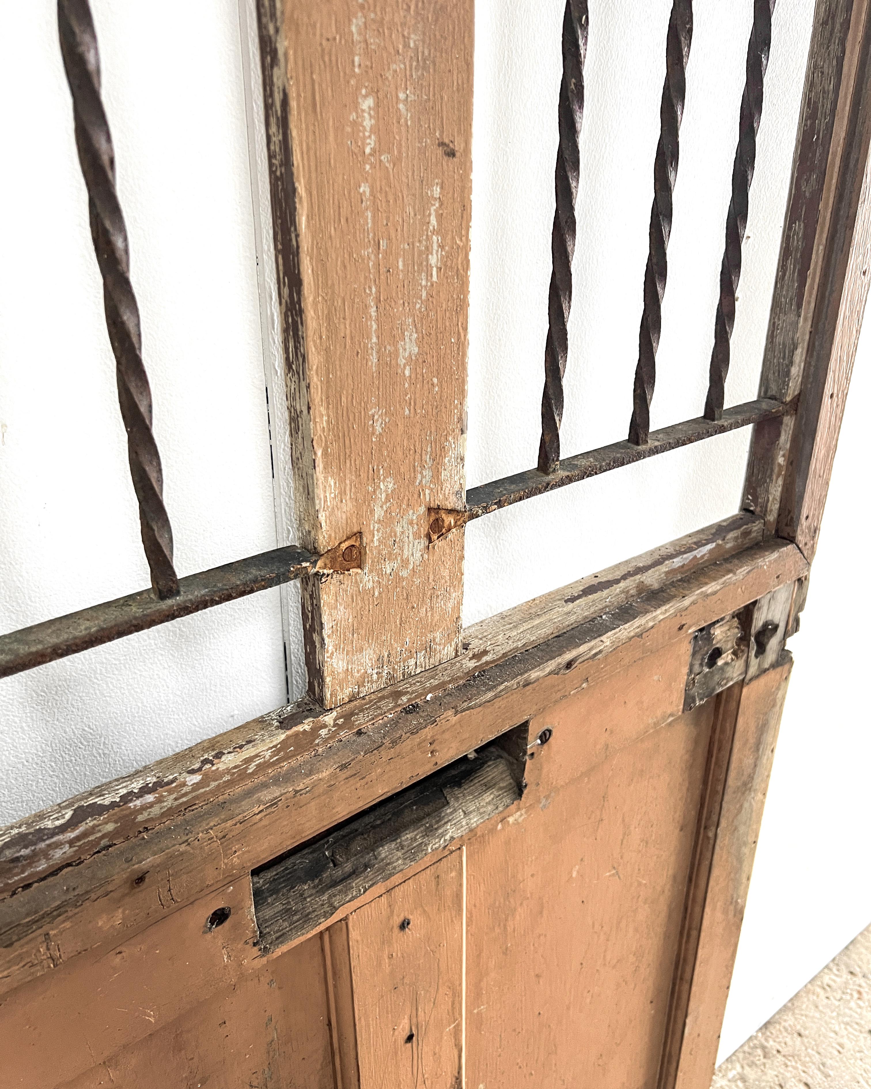 19th Century French Exterior Door with Iron Grille 15