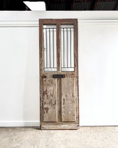 19th Century French Exterior Door with Iron Grille