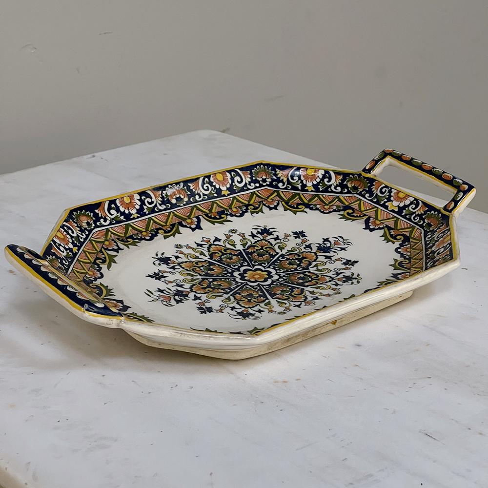 19th Century French Faience 8 Piece Hand-Painted Tea Service For Sale 7