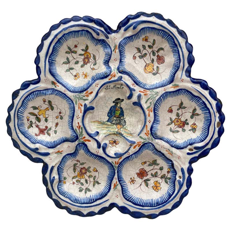 French Faience Nautical Pattern Plate, circa 1900 For Sale at 1stDibs