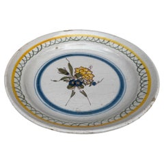 19th Century French Faience Carnation Plate