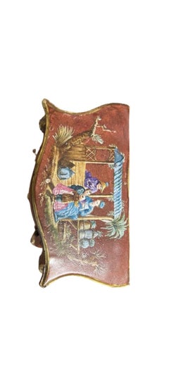 19th Century, French Faience Enameled Chinoiserie Table Top Cabinet