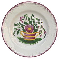 19th Century, French Faience Flowers Plate