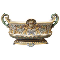 19th Century French Faience Jardinière, Antoine Montagnon, Nevers