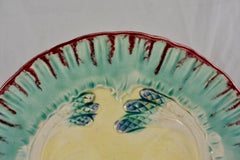 19th Century French Faïence Majolica Glazed Divided Asparagus and Shell Plate