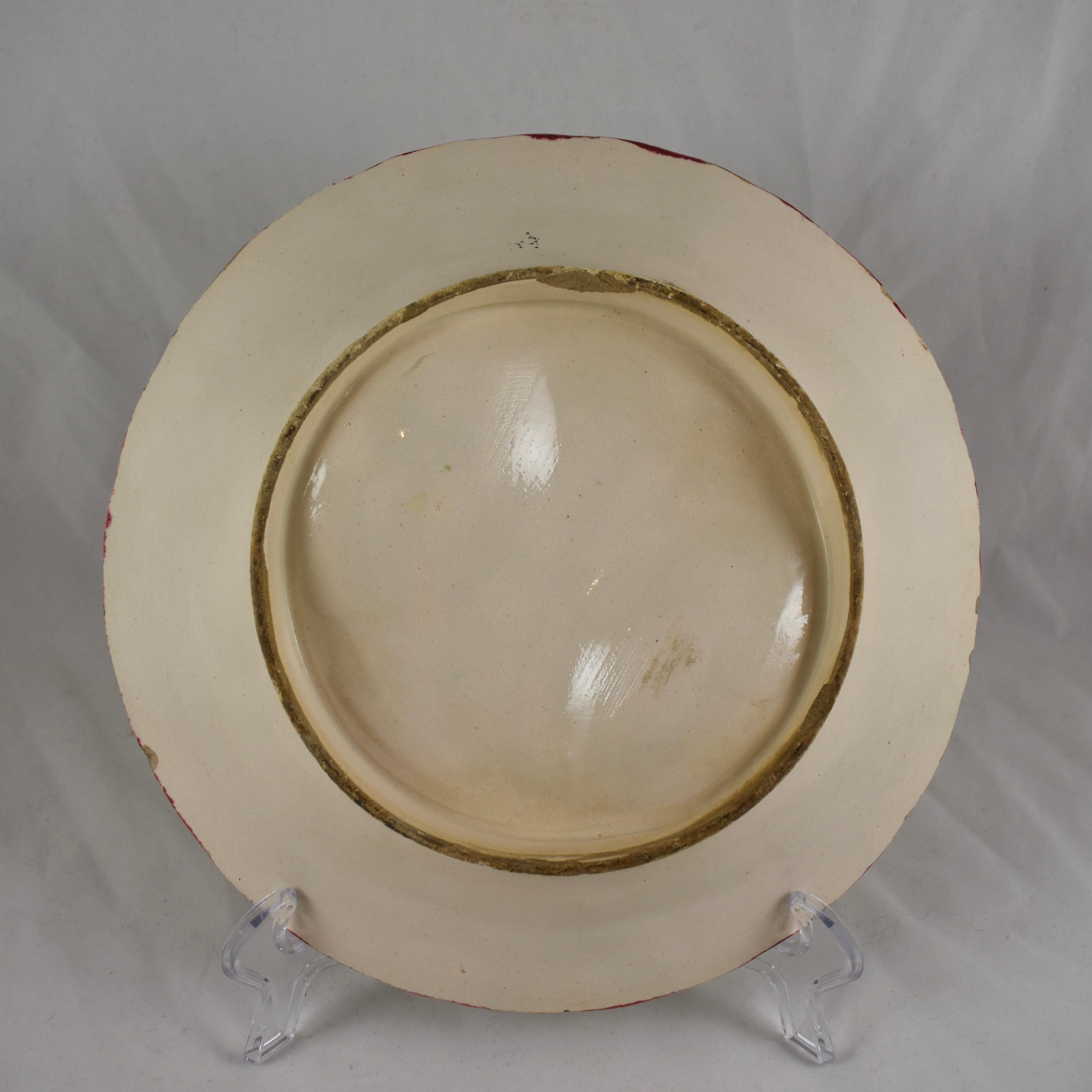 19th Century French Faïence Majolica Glazed Divided Asparagus and Shell Plate For Sale 3