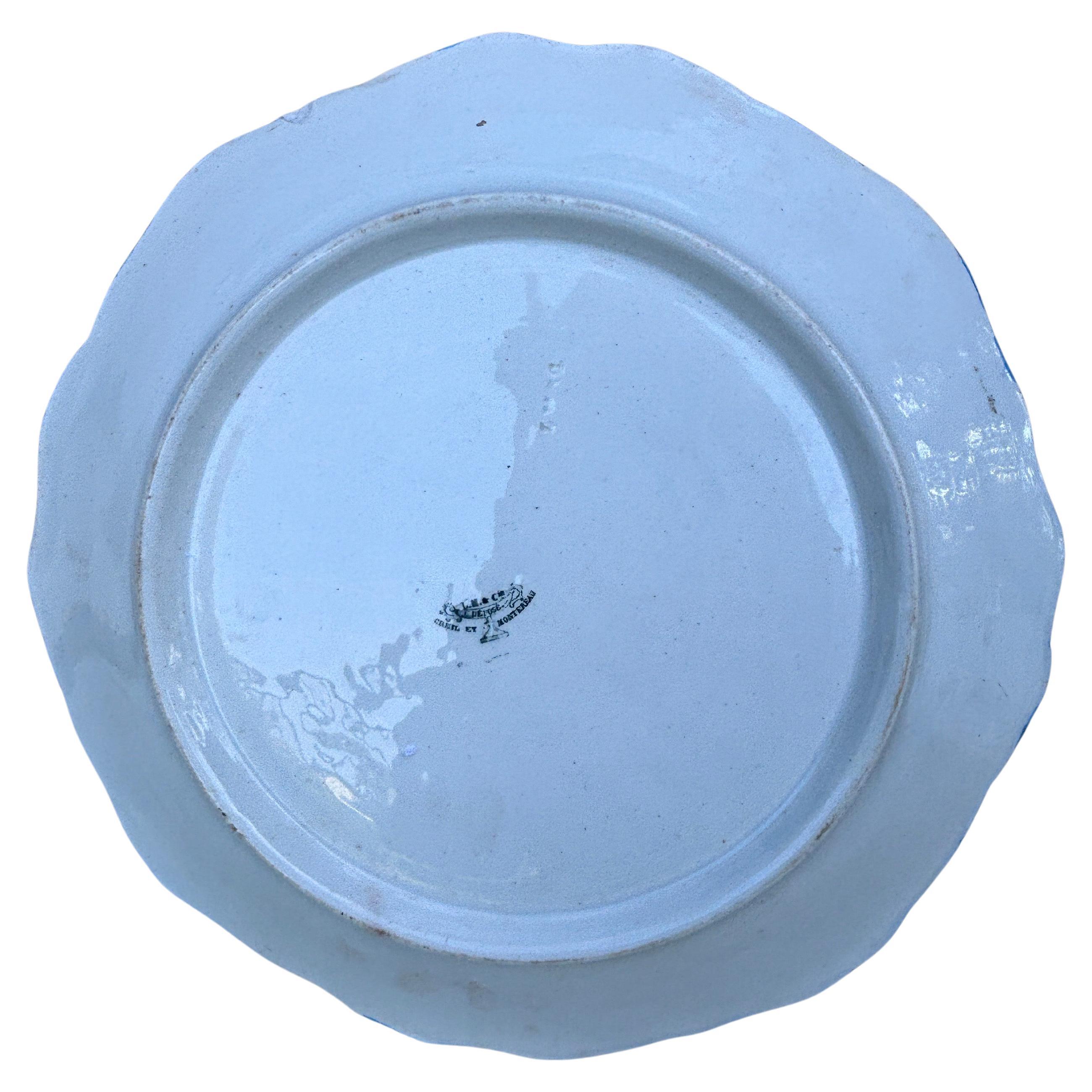 19th Century French Faience Water Lily Platter Creil & Montereau.
11.5 inches diameter.