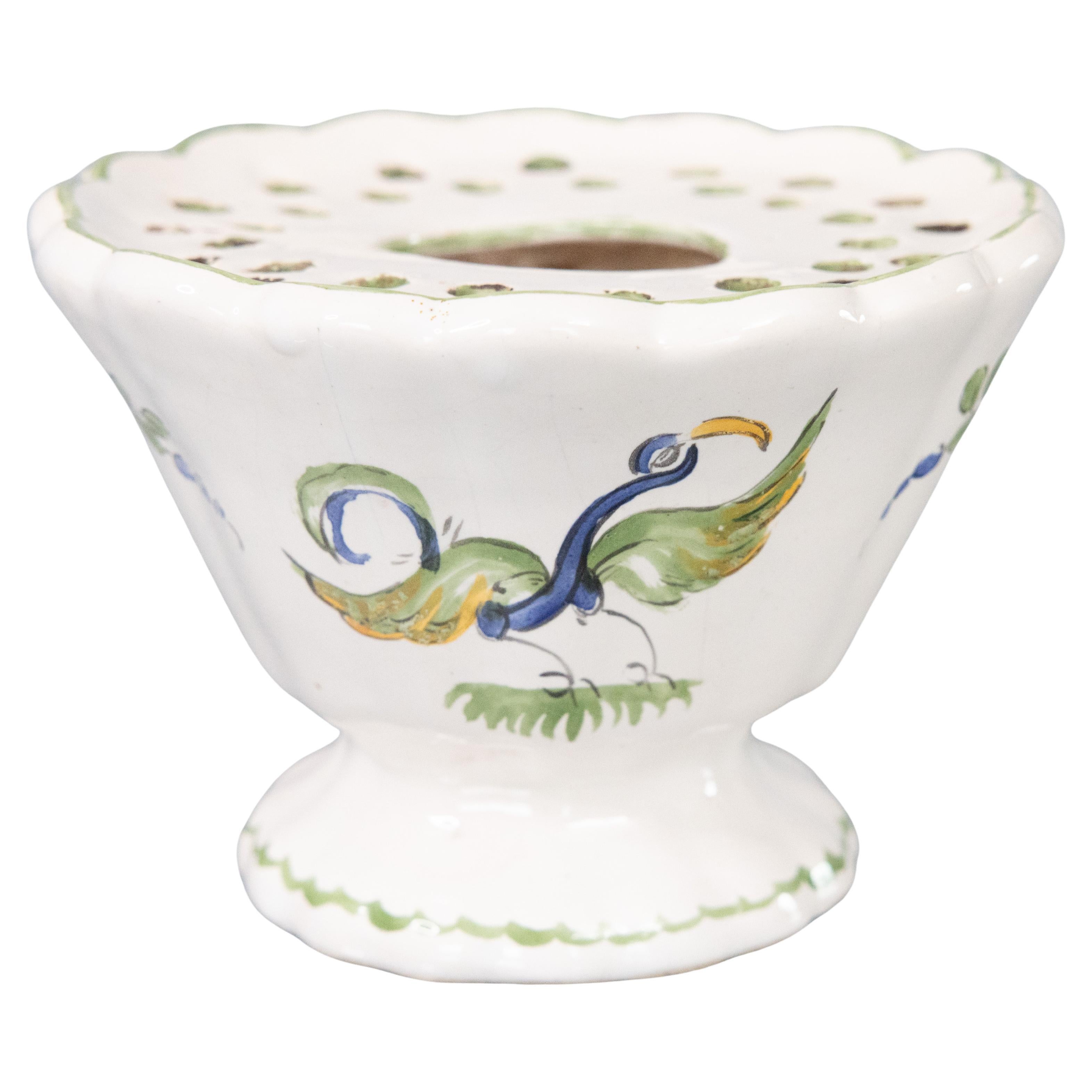 19th Century French Faience Moustiers Flower Frog Vase