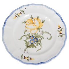 19th Century French Faience Nevers Floral Plate