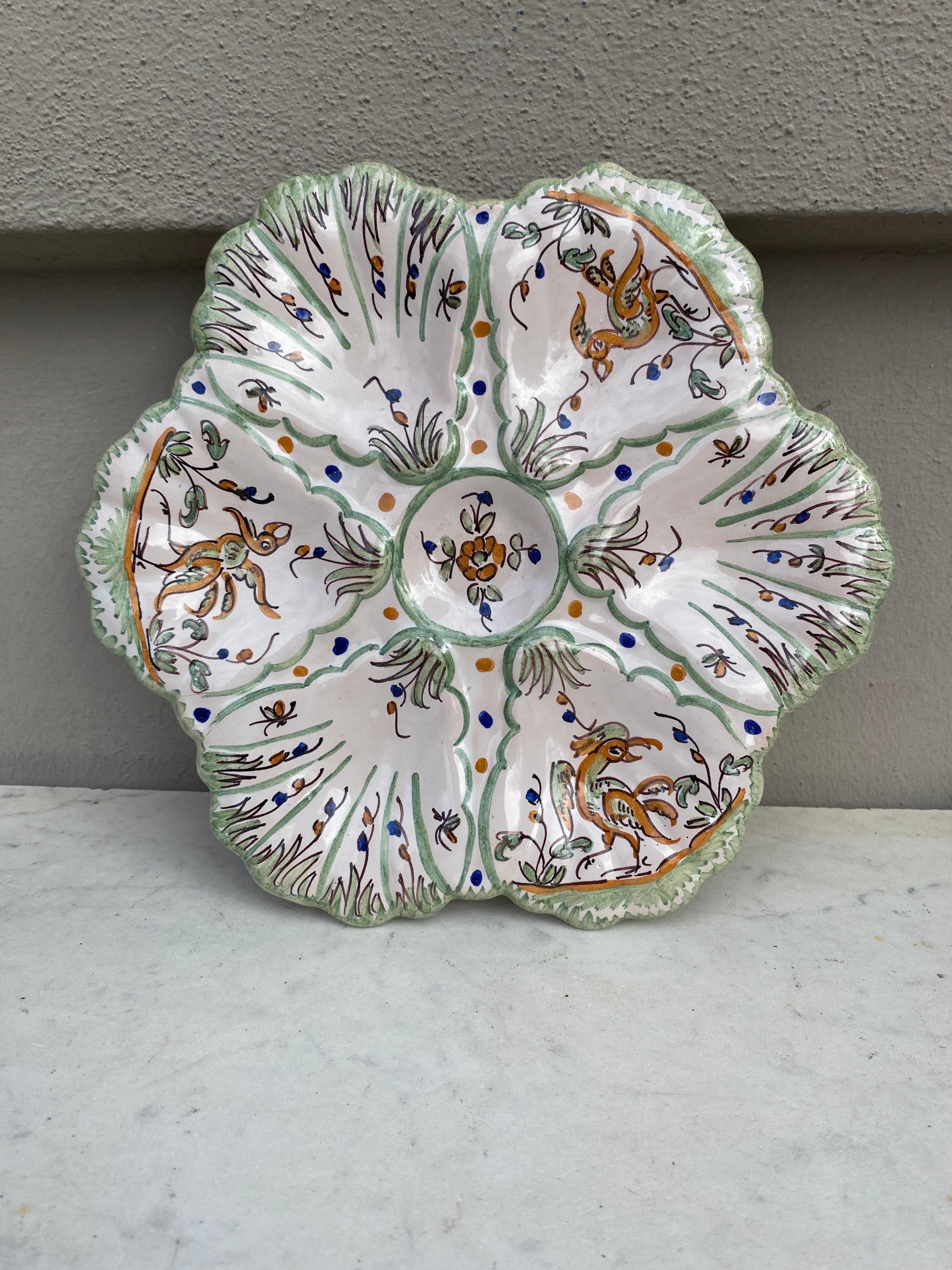 Late 19th Century 19th Century French Faience Oyster Plate Desvres For Sale