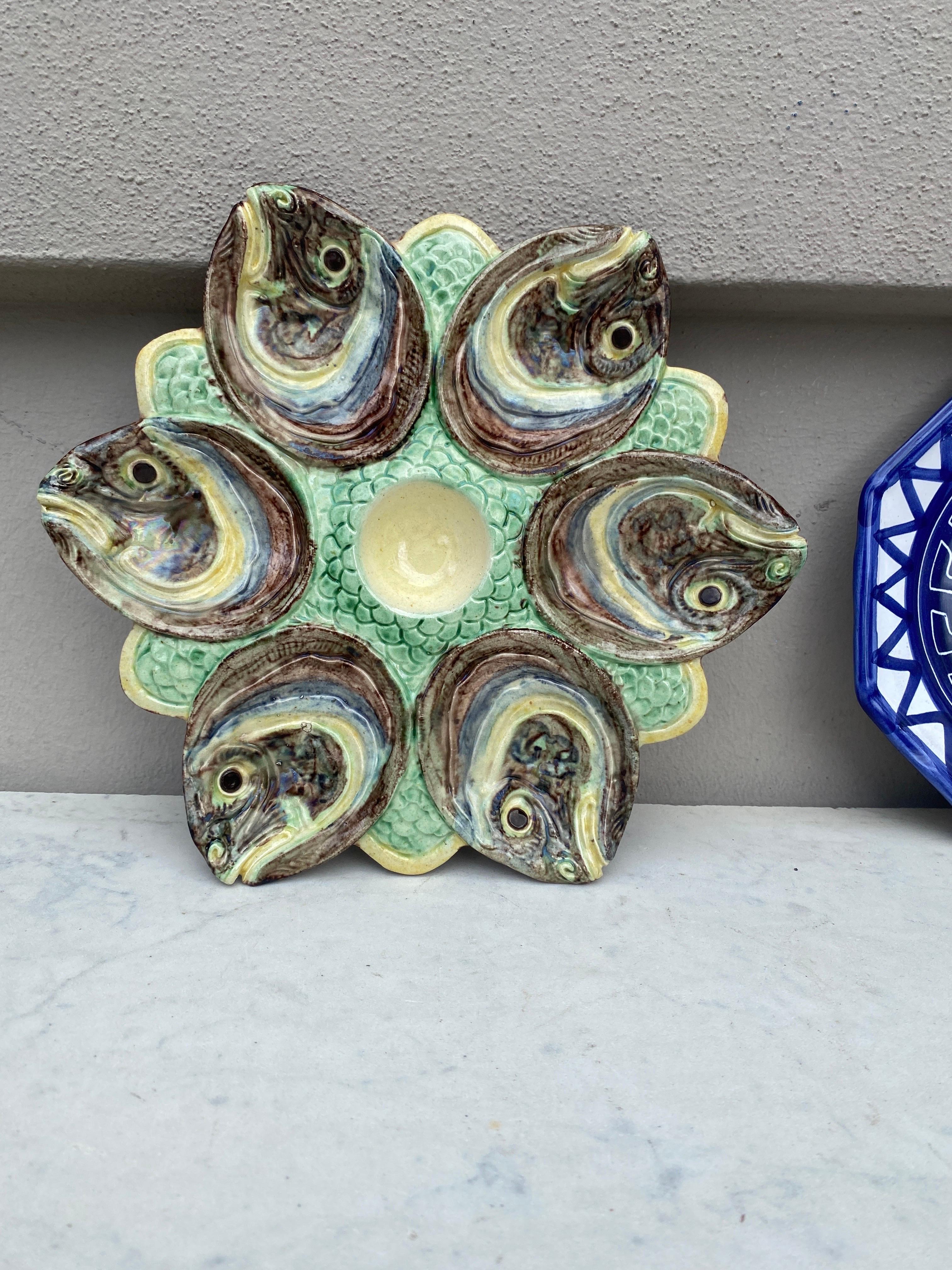 19th Century French Faience Oyster Plate Desvres For Sale 1