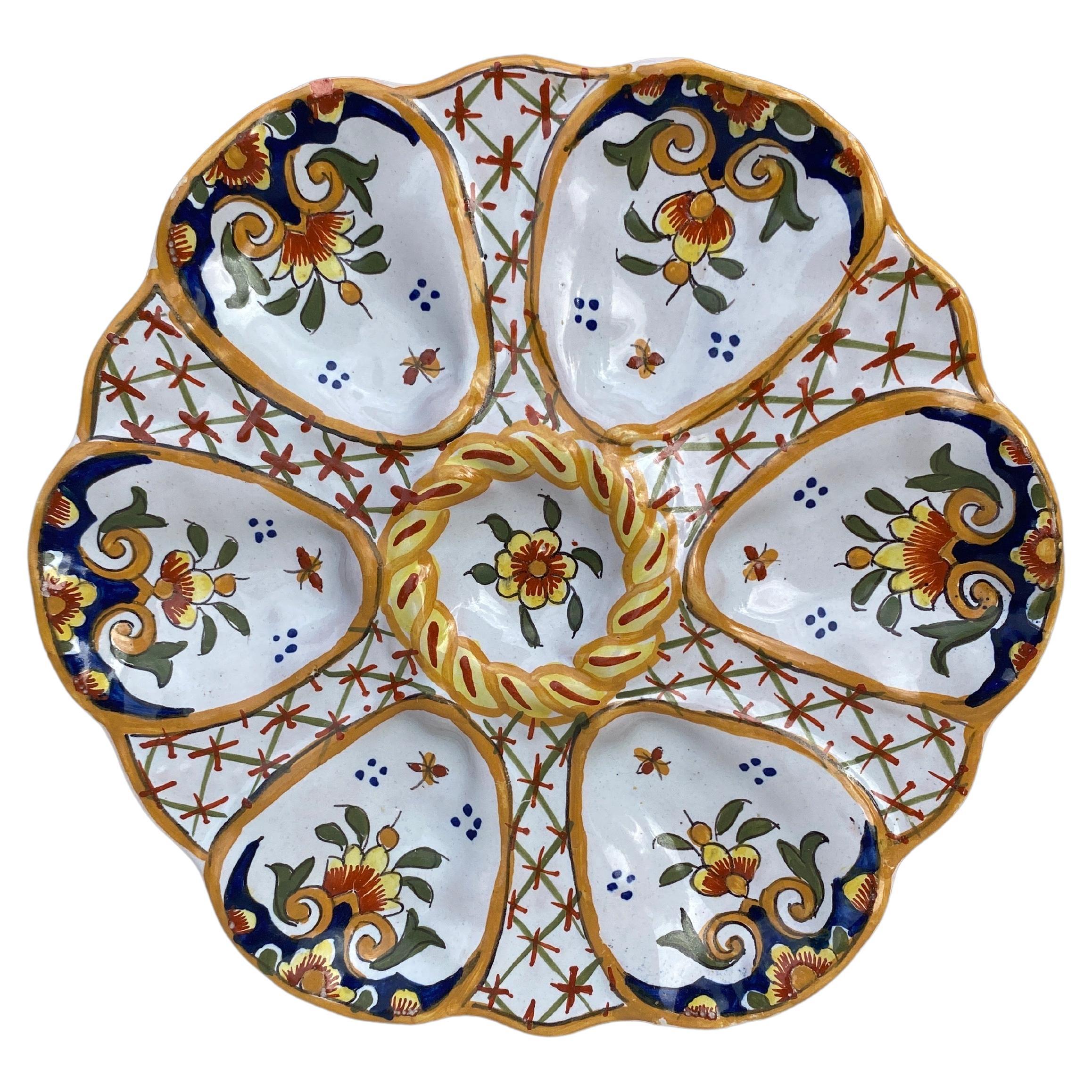 19th Century French Faience Oyster Plate Desvres For Sale