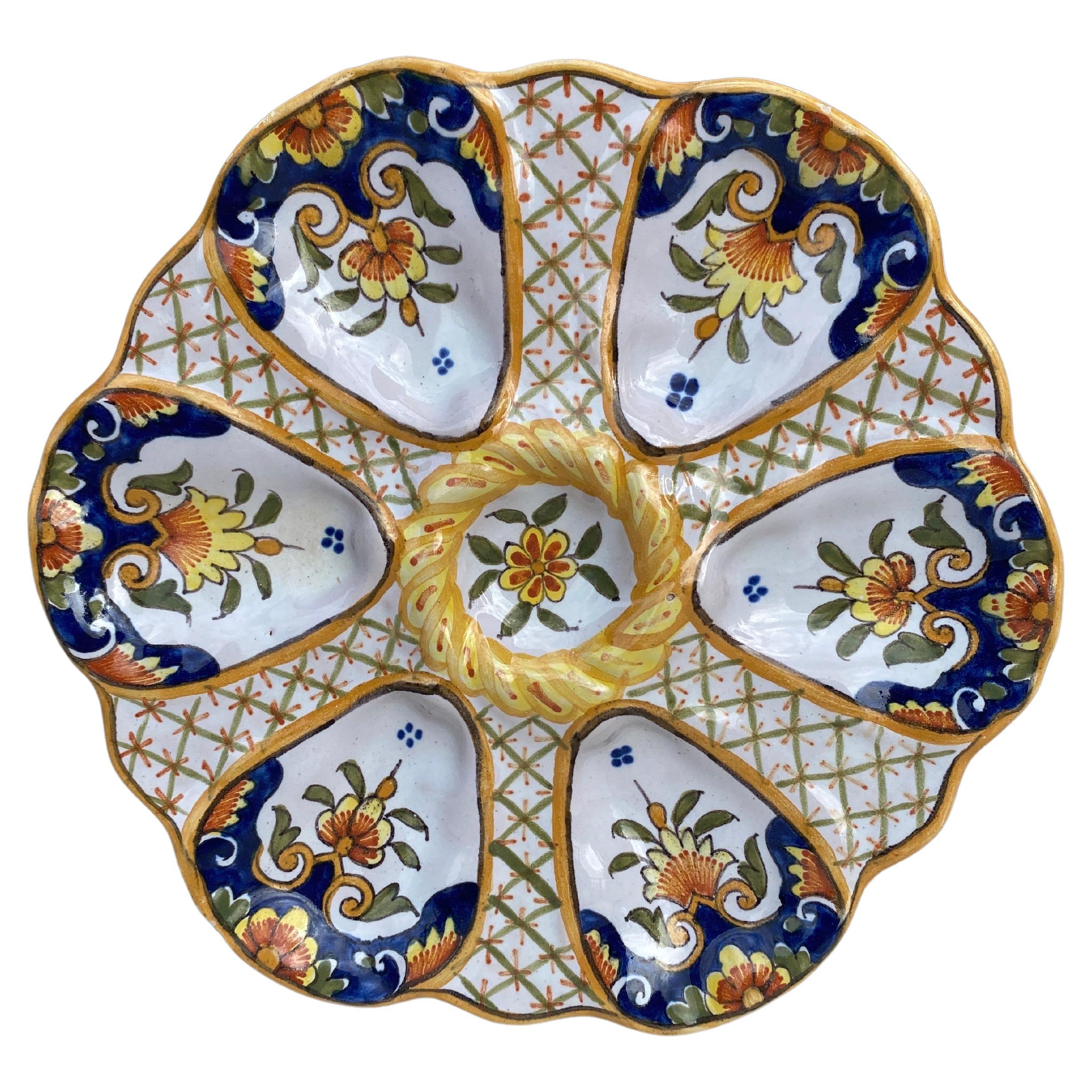 19th Century French Faience Oyster Plate Desvres For Sale