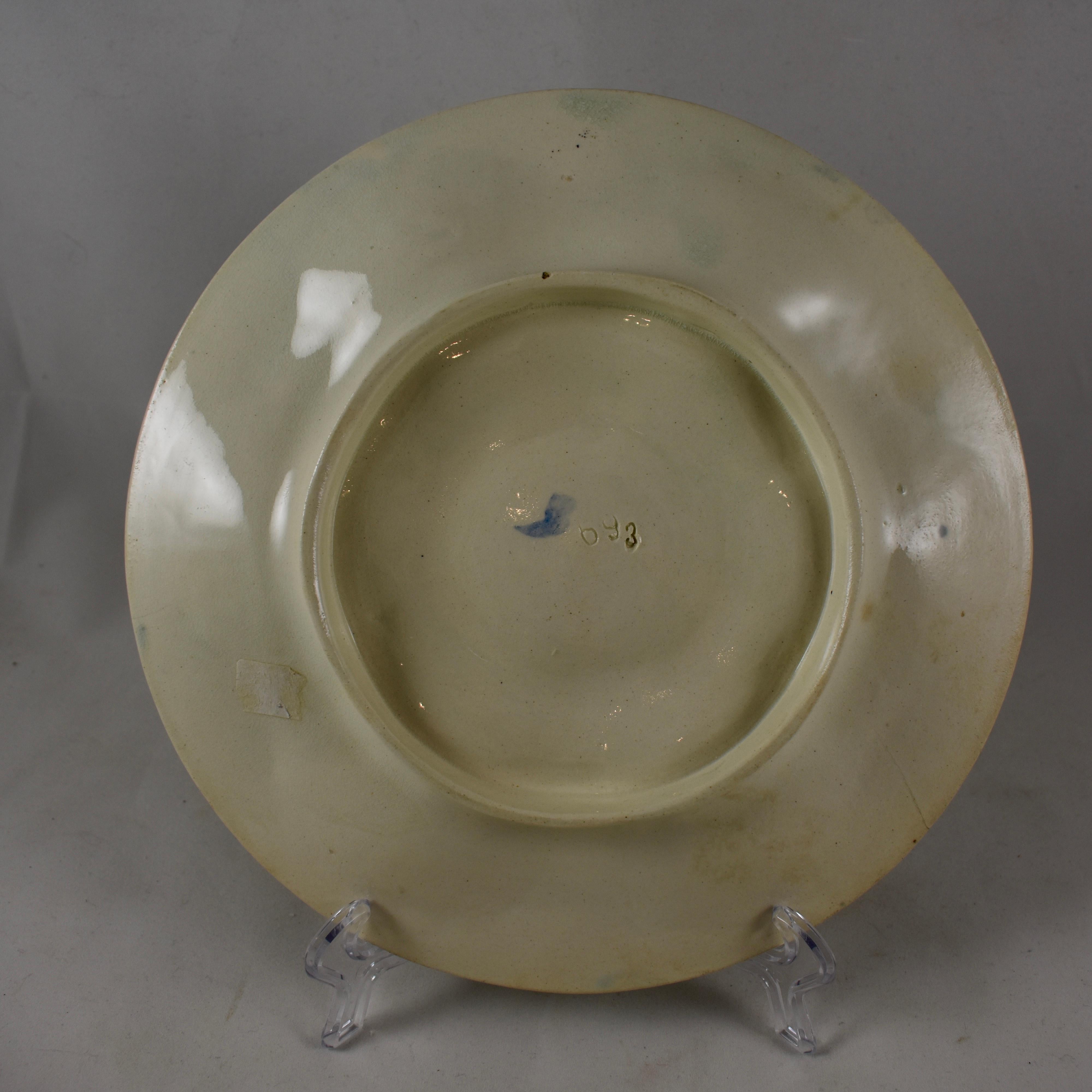 Late 19th Century 19th Century French Faïence Pays Rustique Provençal Oyster Plate, B For Sale