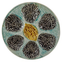 Assiette à huîtres provençale de la Faïence Pays Rustique du 19e siècle, B.