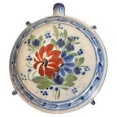 19th Century French Faience Pilgrim Flask