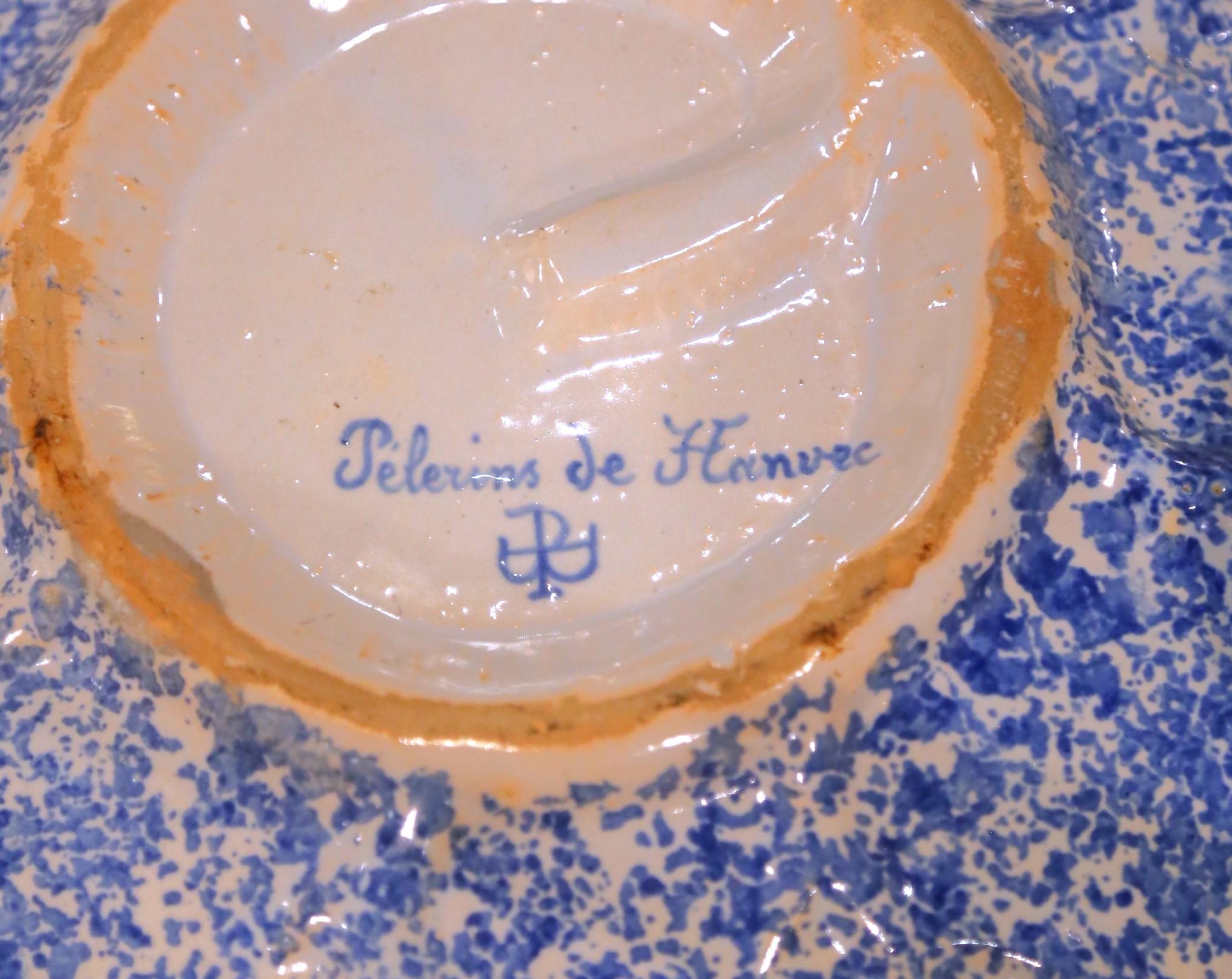 19th Century French Faience Porquier-Beau Quimper Decorative Dish For Sale 5