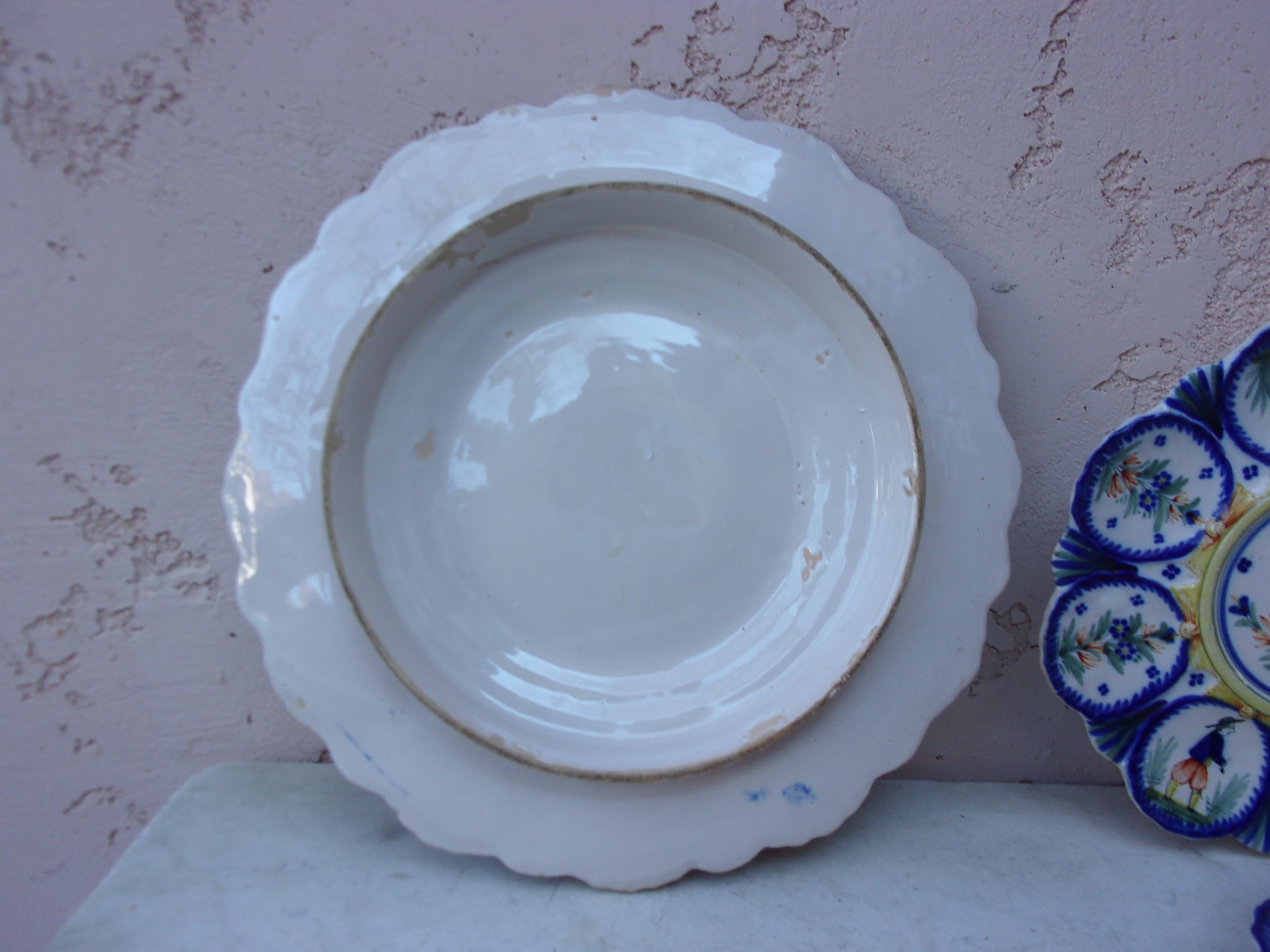19th Century French Faience Server Oyster Henriot Quimper For Sale 1