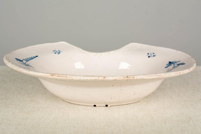 19th Century French Faience Shaving Bowl In Good Condition For Sale In Winter Park, FL