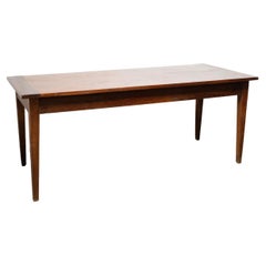 19th Century French Farm Table Cherry Wood