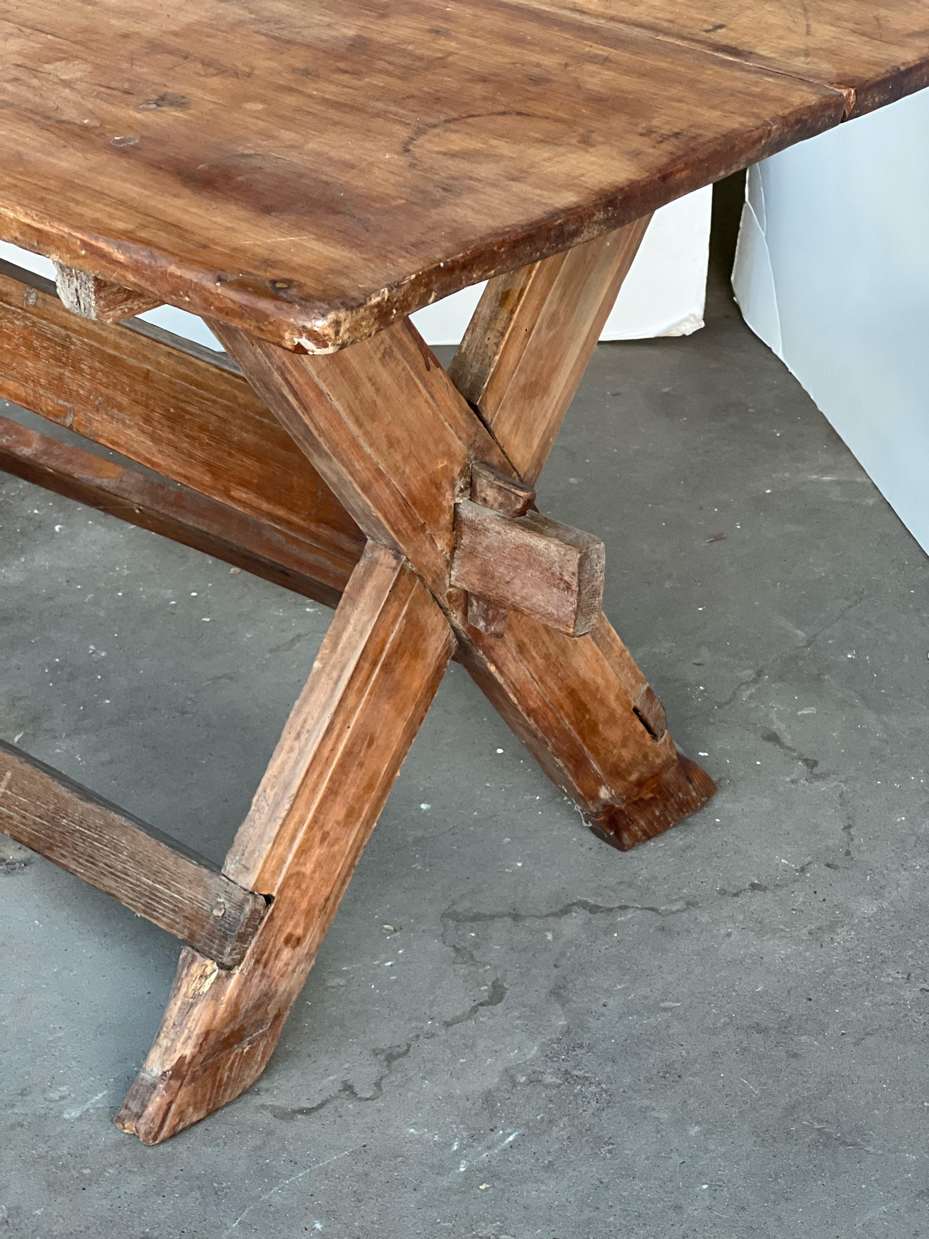 19th Century French Farm Table In Fair Condition In San Angelo, TX