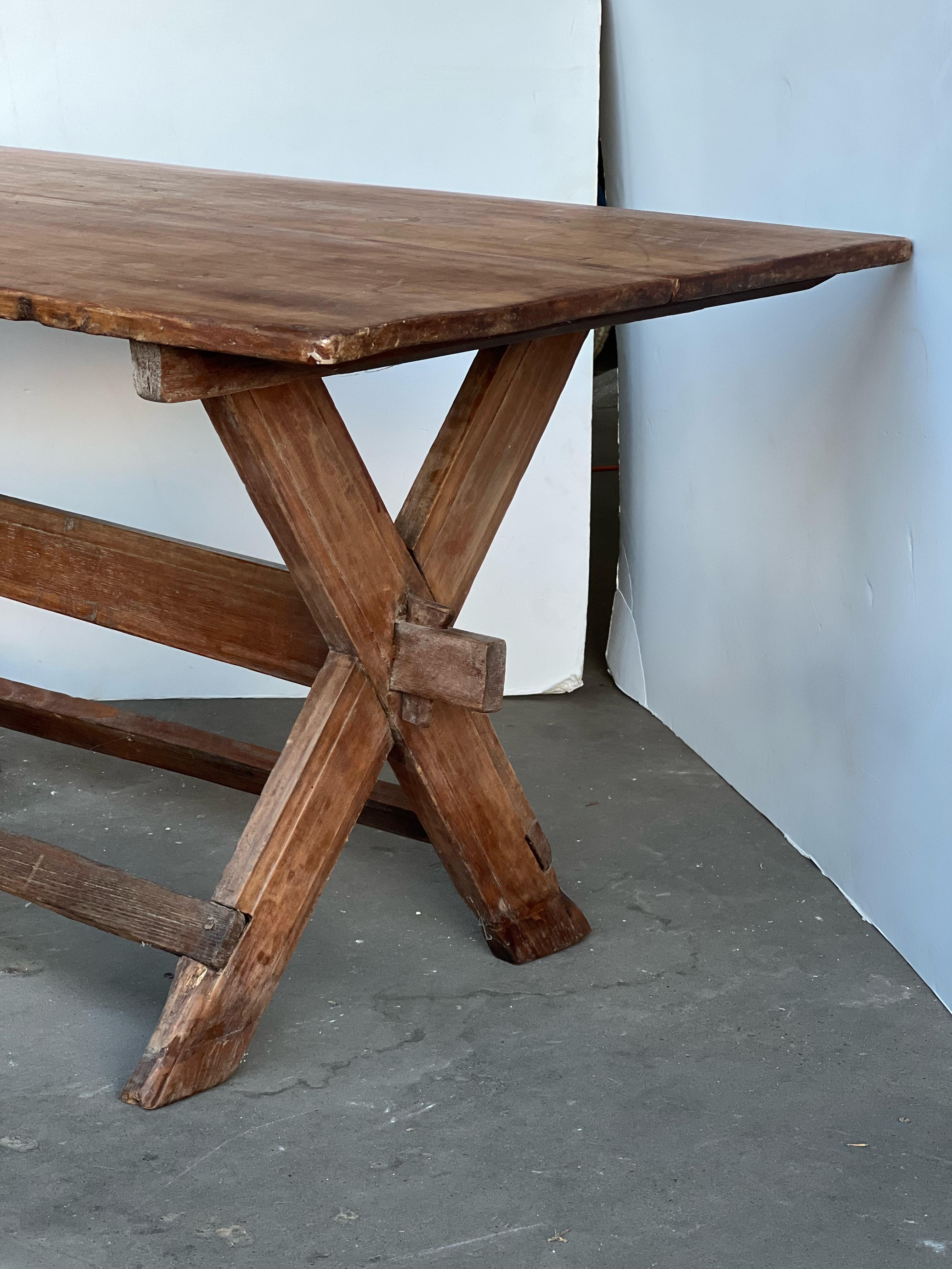 Wood 19th Century French Farm Table