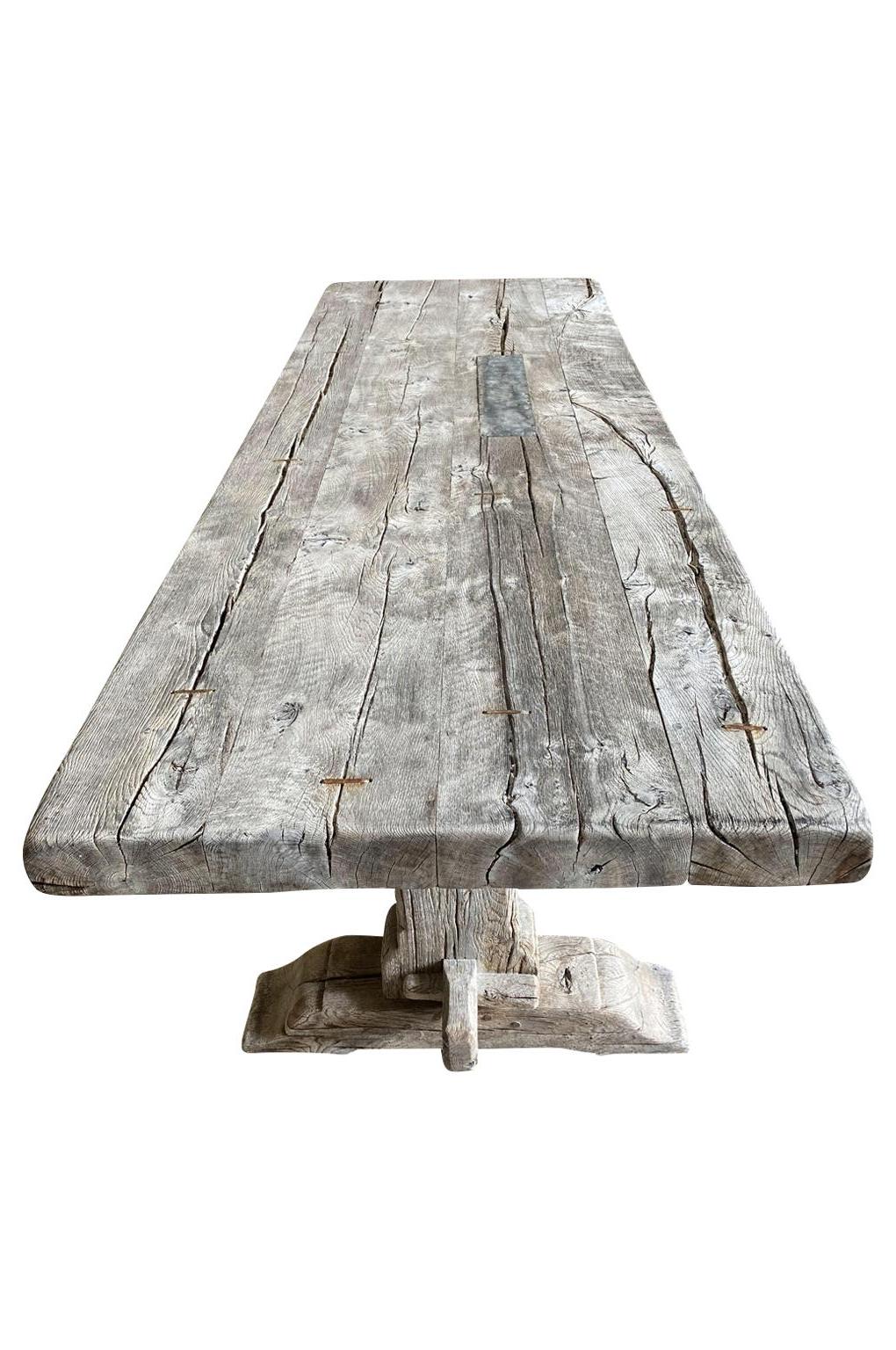 19th Century French Farm Table, Trestle Table 7