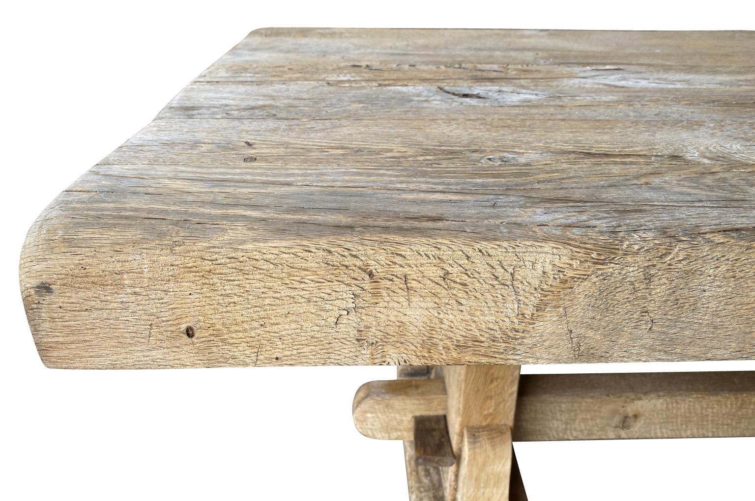 19th Century French Farm Table, Trestle Table 4