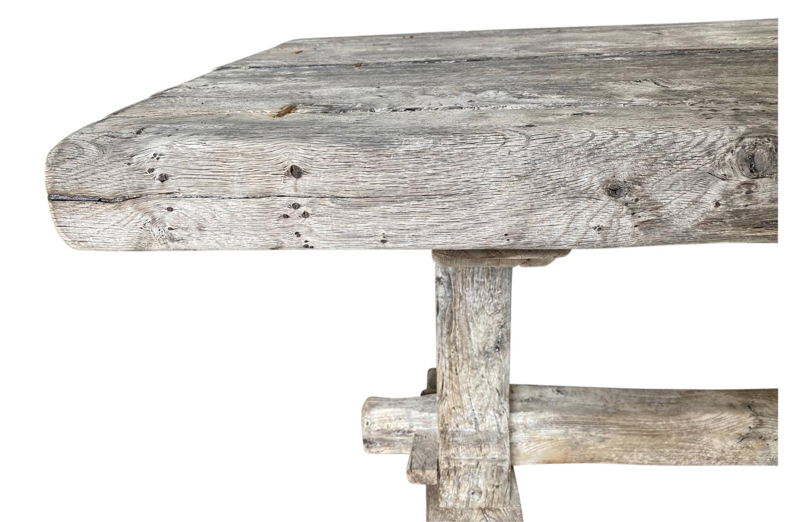 19th Century French Farm Table, Trestle Table 5
