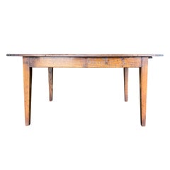 19th Century French Farm Table with Cutlery Drawer and Work Slide