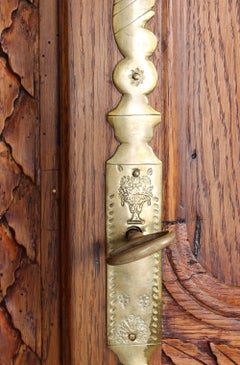 19th Century French Farmhouse Armoire, Normandy Cupboard, Solid Oakwood
