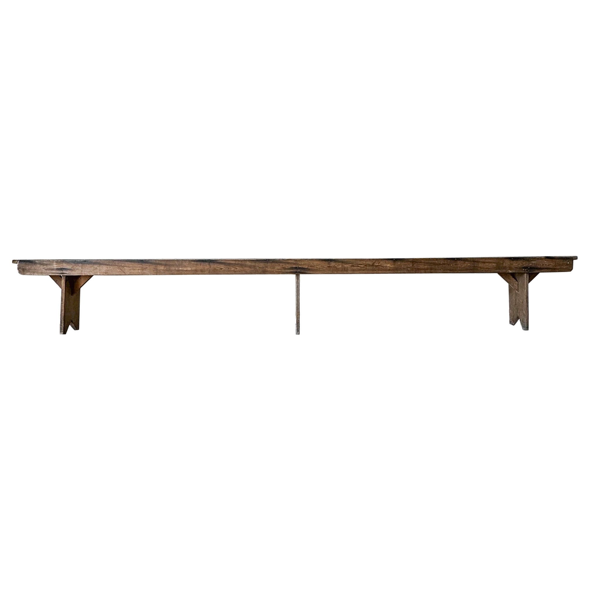 19th Century French Farmhouse Bench with Legs
