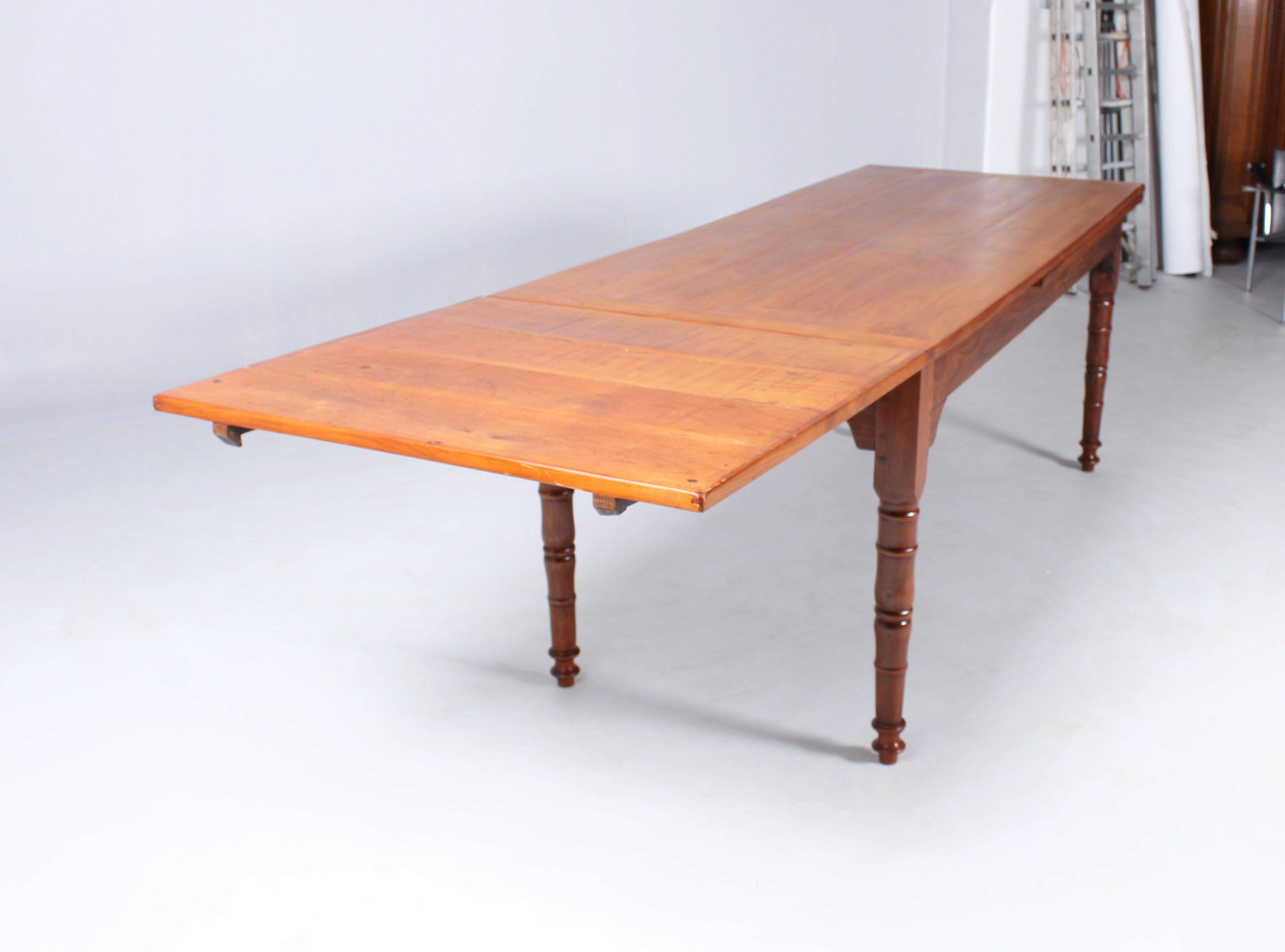 19th Century French Farmhouse or Country House Table, Solid Cherry, circa 1850 6