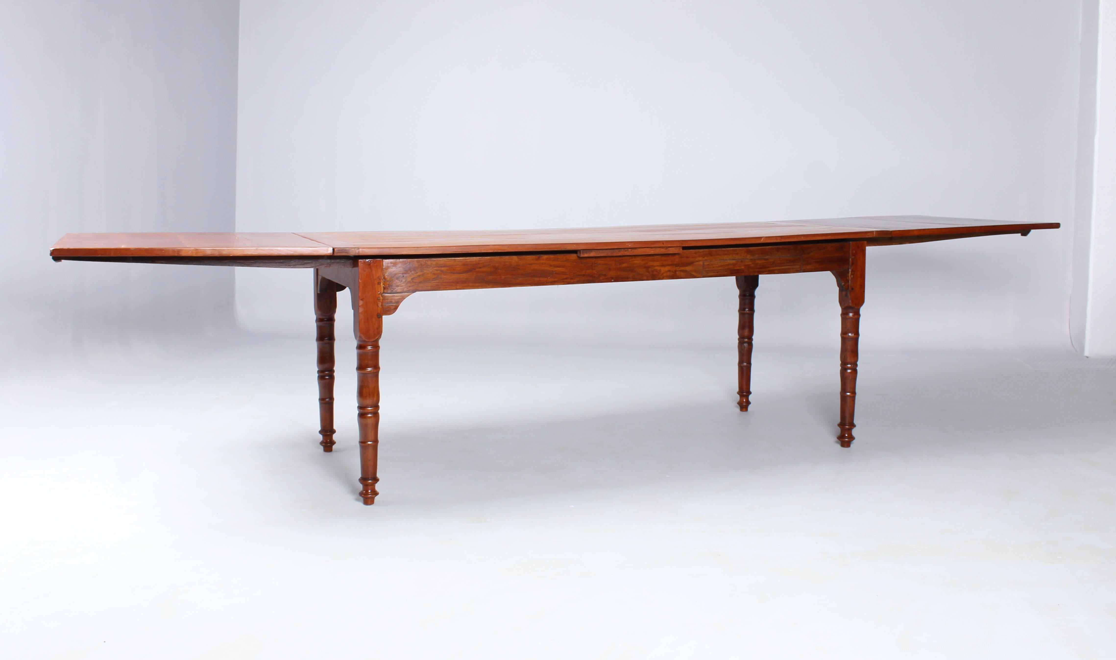 19th Century French Farmhouse or Country House Table, Solid Cherry, circa 1850 1