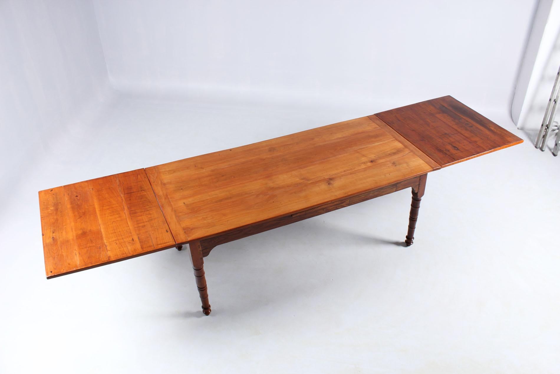 19th Century French Farmhouse or Country House Table, Solid Cherry, circa 1850 3