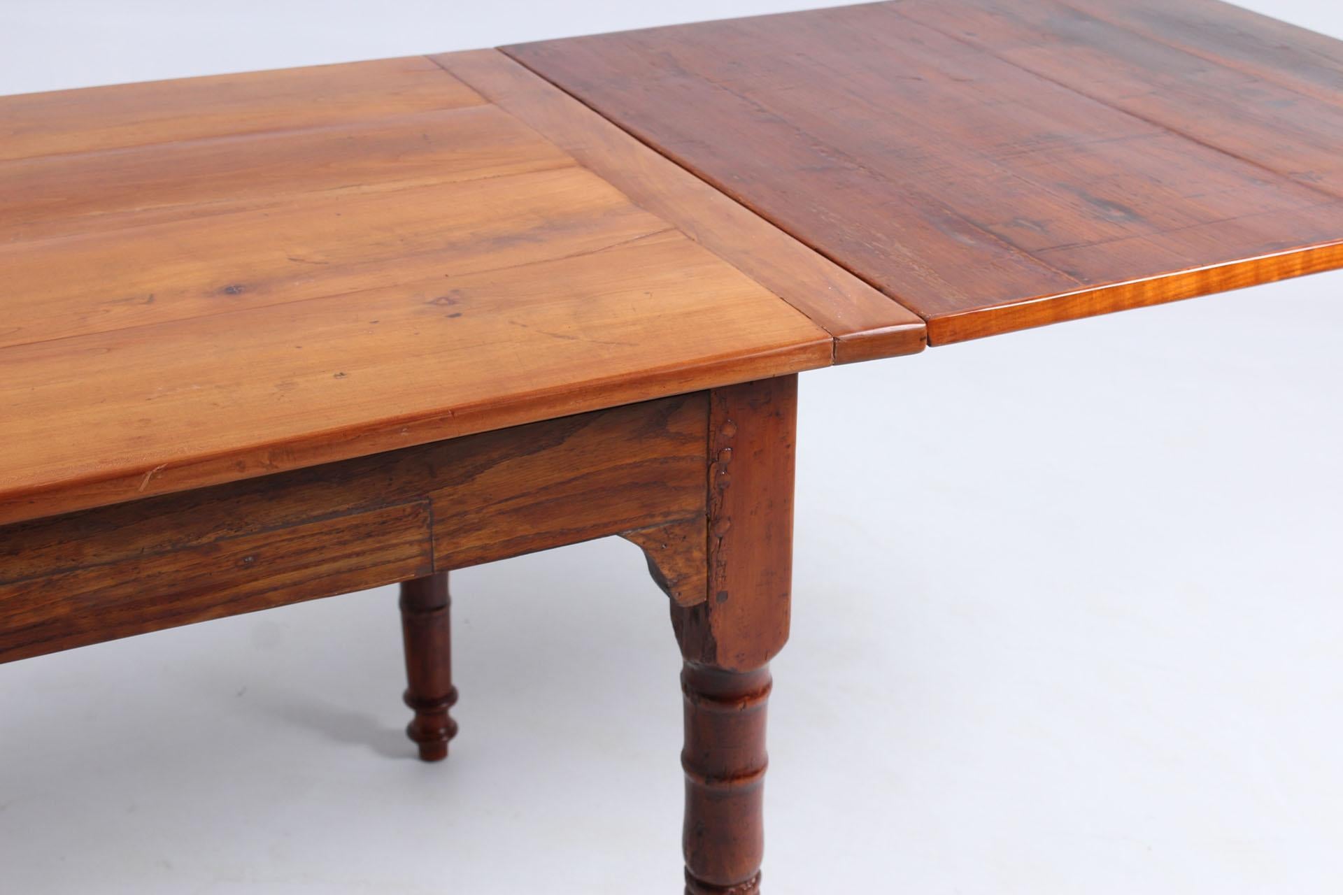 19th Century French Farmhouse or Country House Table, Solid Cherry, circa 1850 4