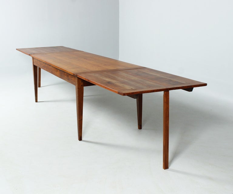 19th Century French Farmhouse Table, Cherry, Oak, For 12 Persons For
