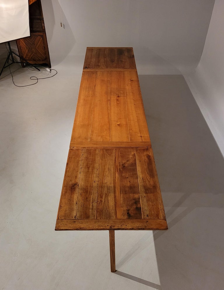 19th Century French Farmhouse Table, Cherry, Oak, For 12 Persons For
