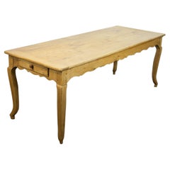 19th Century French Cherrywood Farmhouse Table with Cabriole Legs