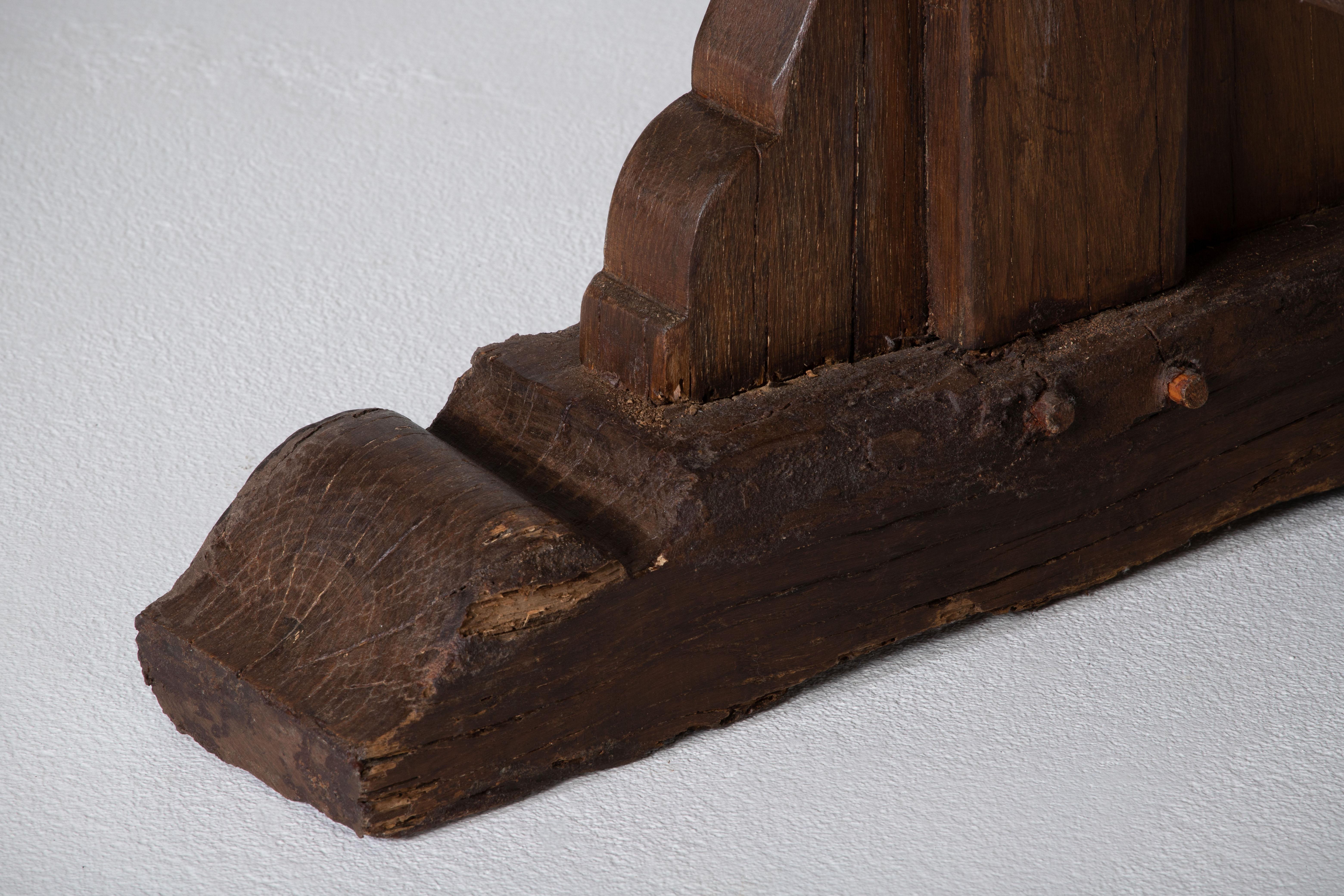 19th-Century French Farmhouse Trestle Table in Solid Oak For Sale 8
