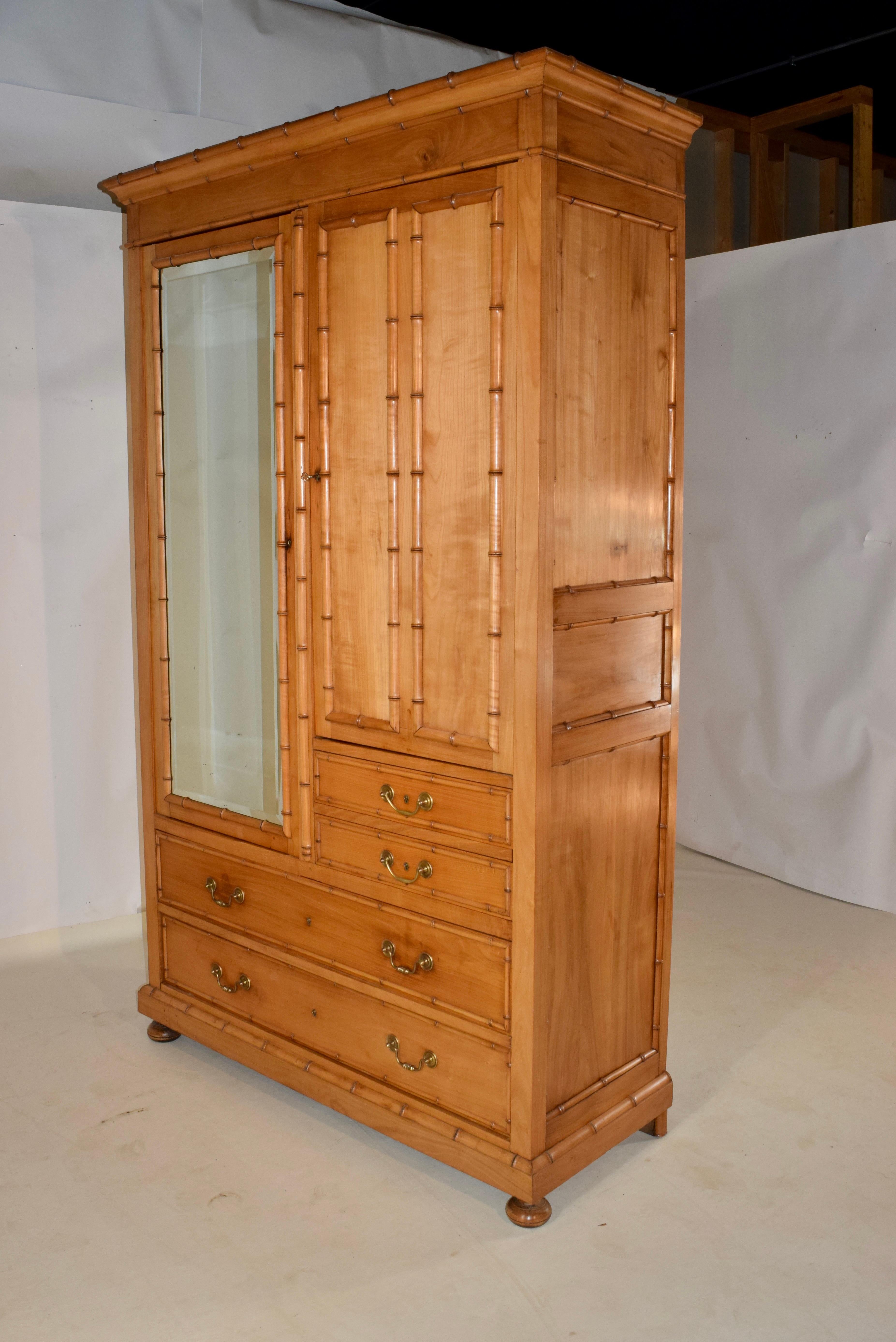 19th Century French Faux Bamboo Armoire 7