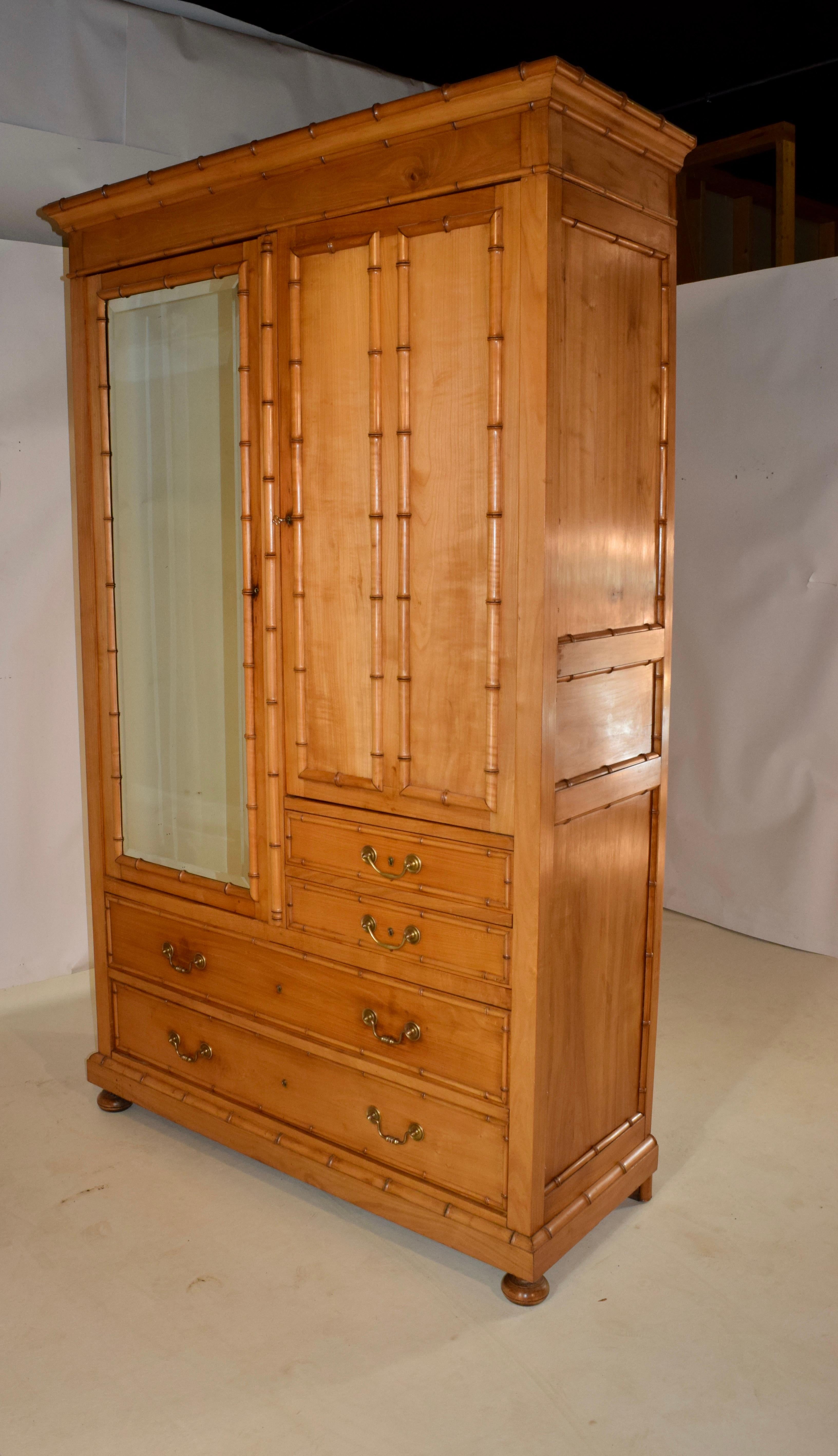 19th Century French Faux Bamboo Armoire 8