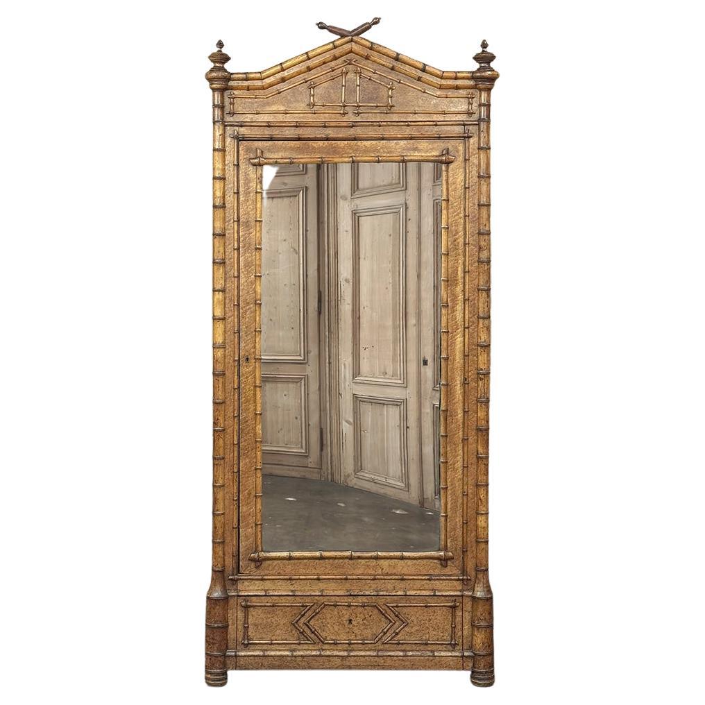 19th Century French Faux Bamboo Armoire