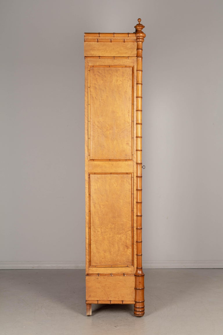 19th Century French Faux Bamboo Armoire or Wardrobe For Sale 1