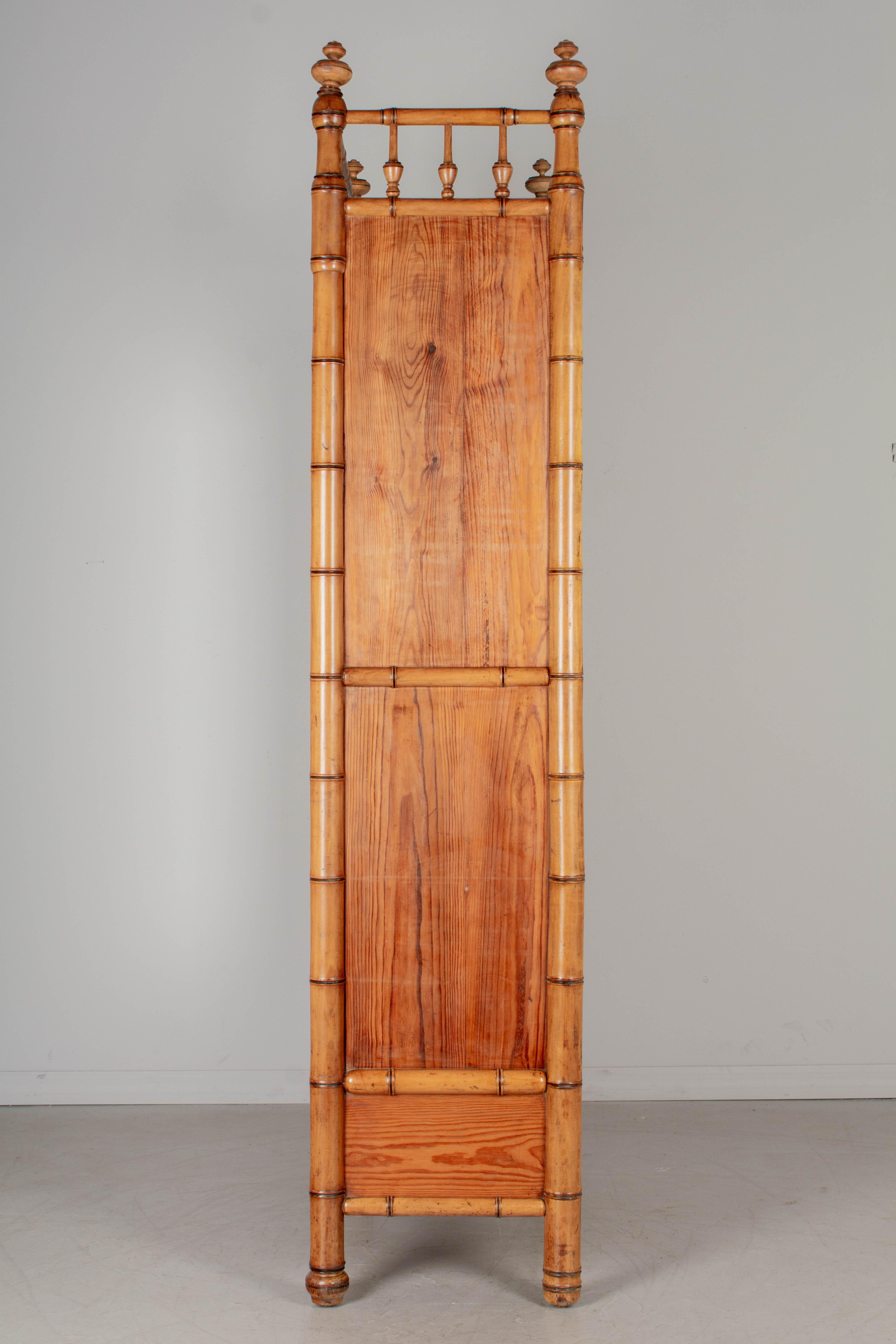 19th Century French Faux Bamboo Armoire or Wardrobe For Sale 2