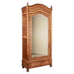 19th Century French Faux Bamboo Armoire or Wardrobe