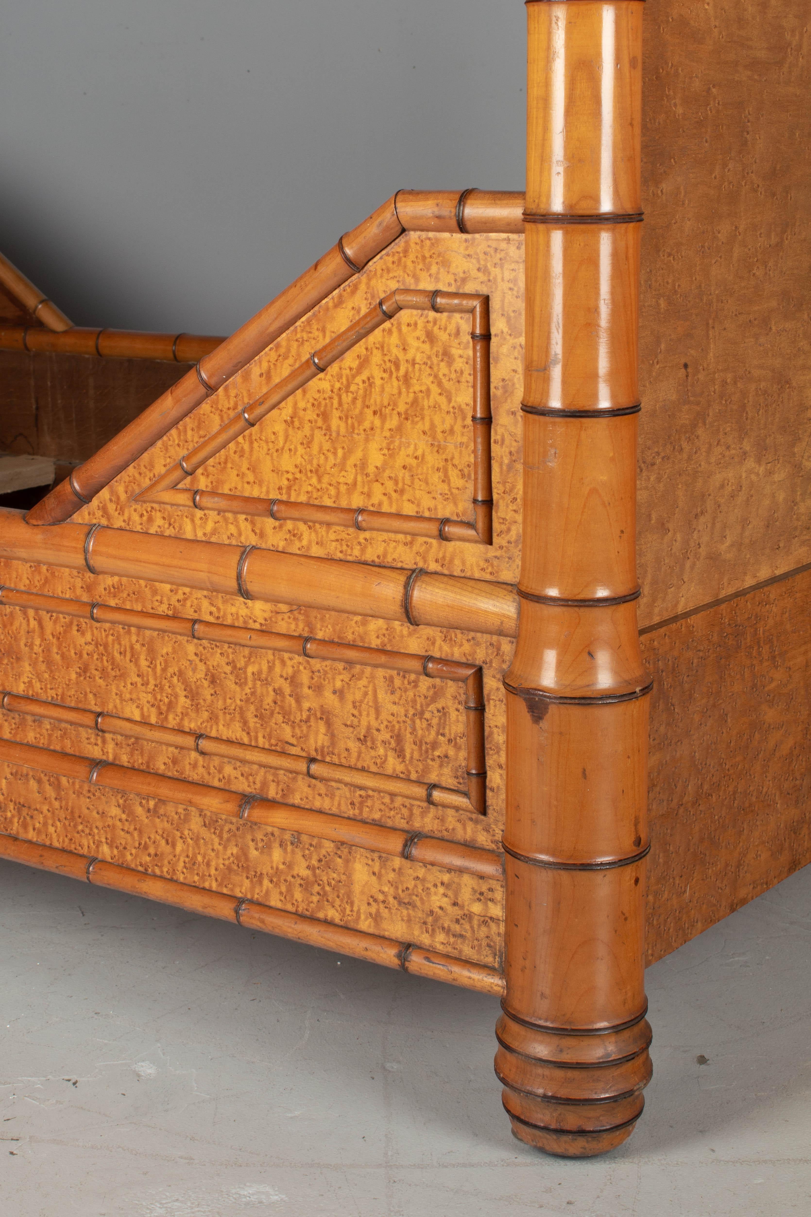 19th Century French Faux Bamboo Bed 5